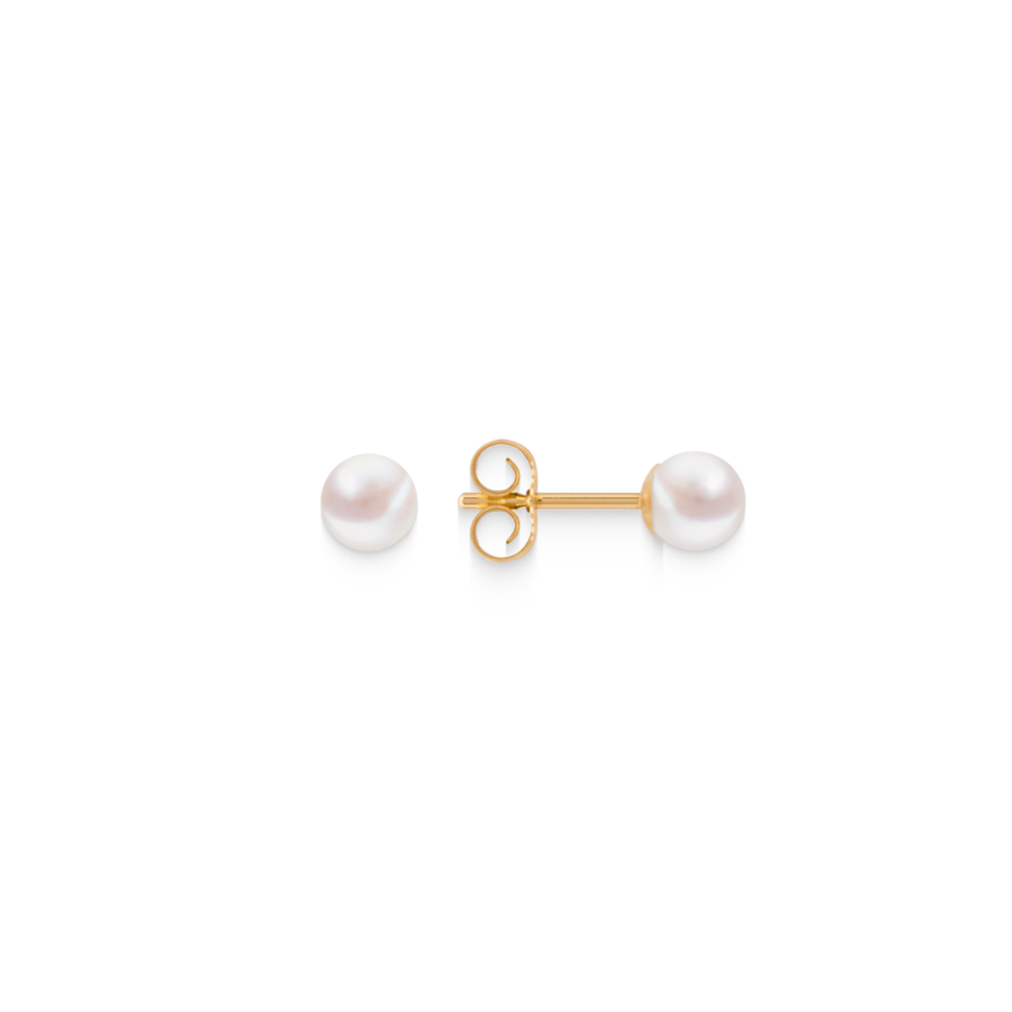 Pearl earrings made of real gold