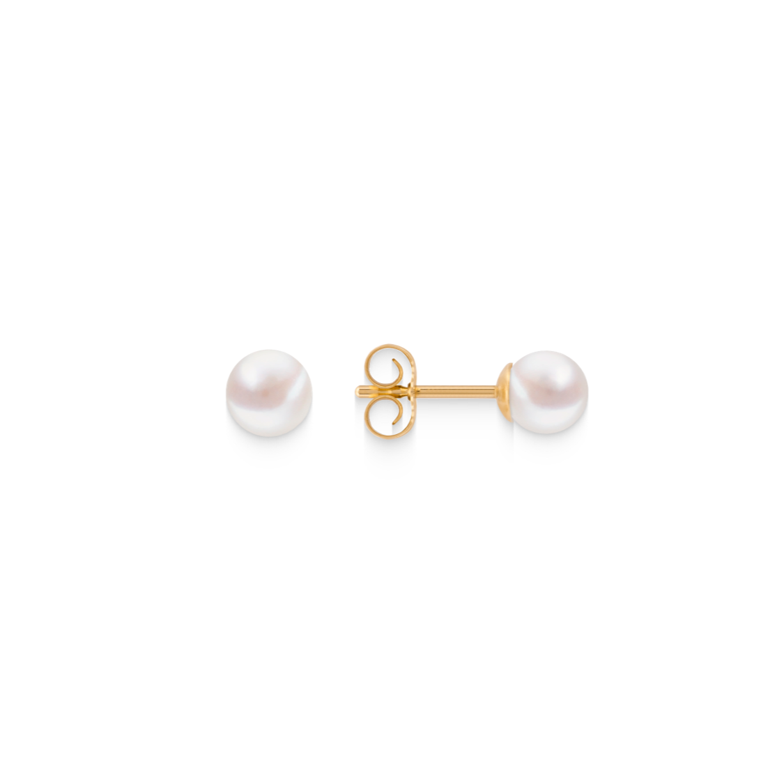 Pearl earrings made of real gold