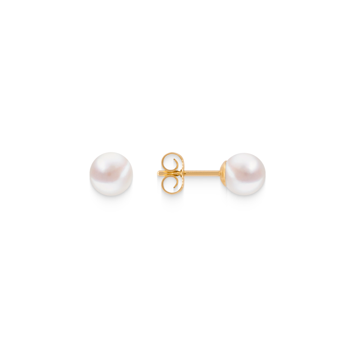 Pearl earrings made of real gold
