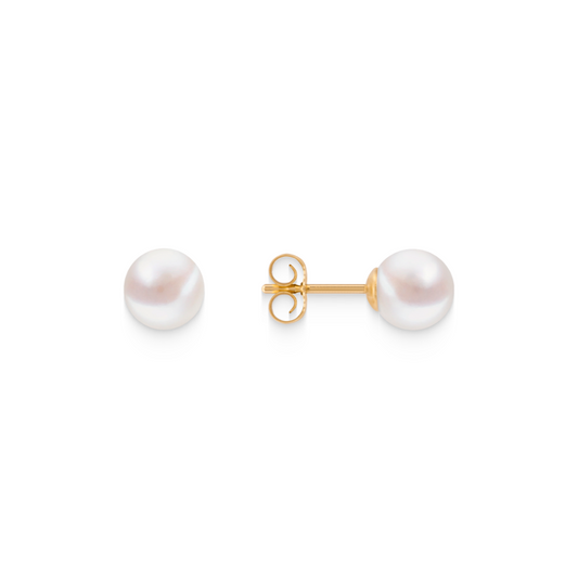 Pearl earrings made of real gold