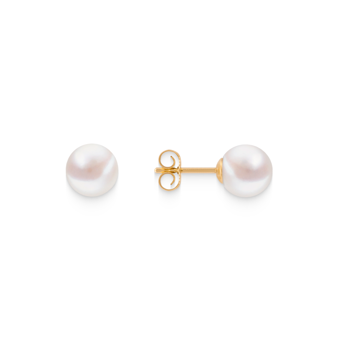 Pearl earrings made of real gold