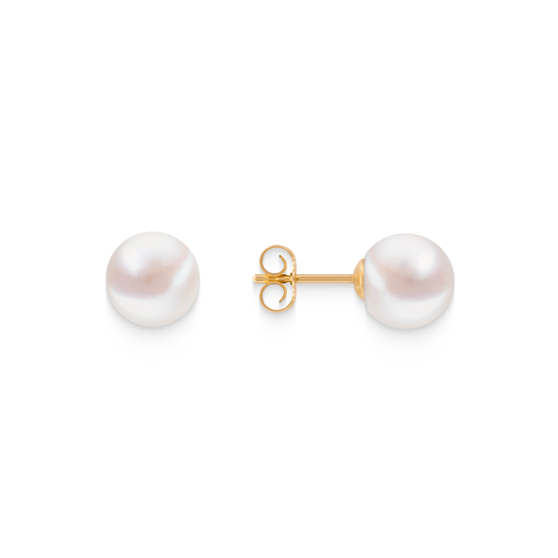 Pearl earrings made of real gold