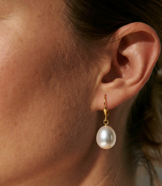 Perlen Ohrringe - weiß und naturfarben