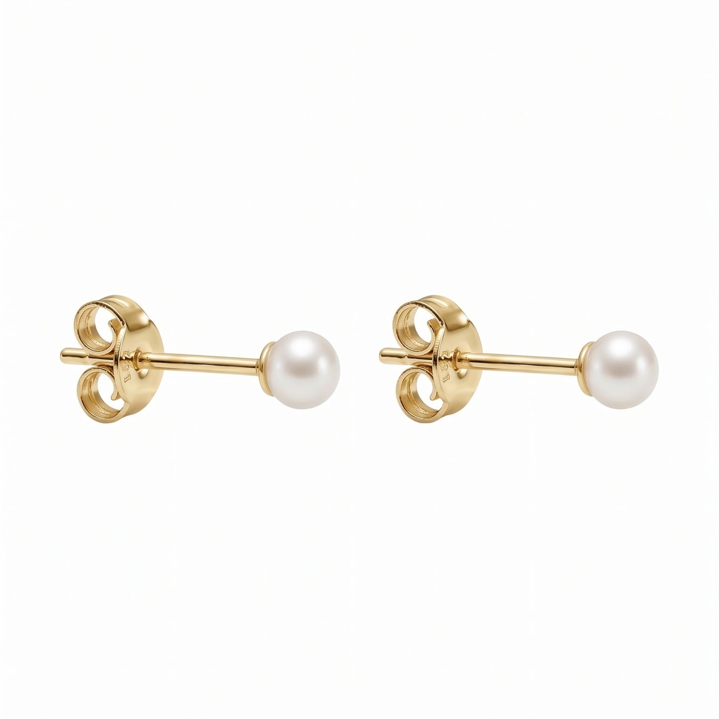 Pearl earrings made of real gold