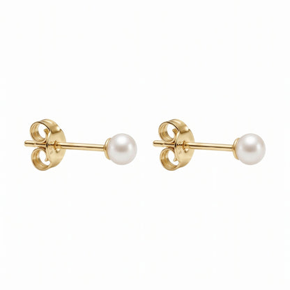 Pearl earrings made of real gold