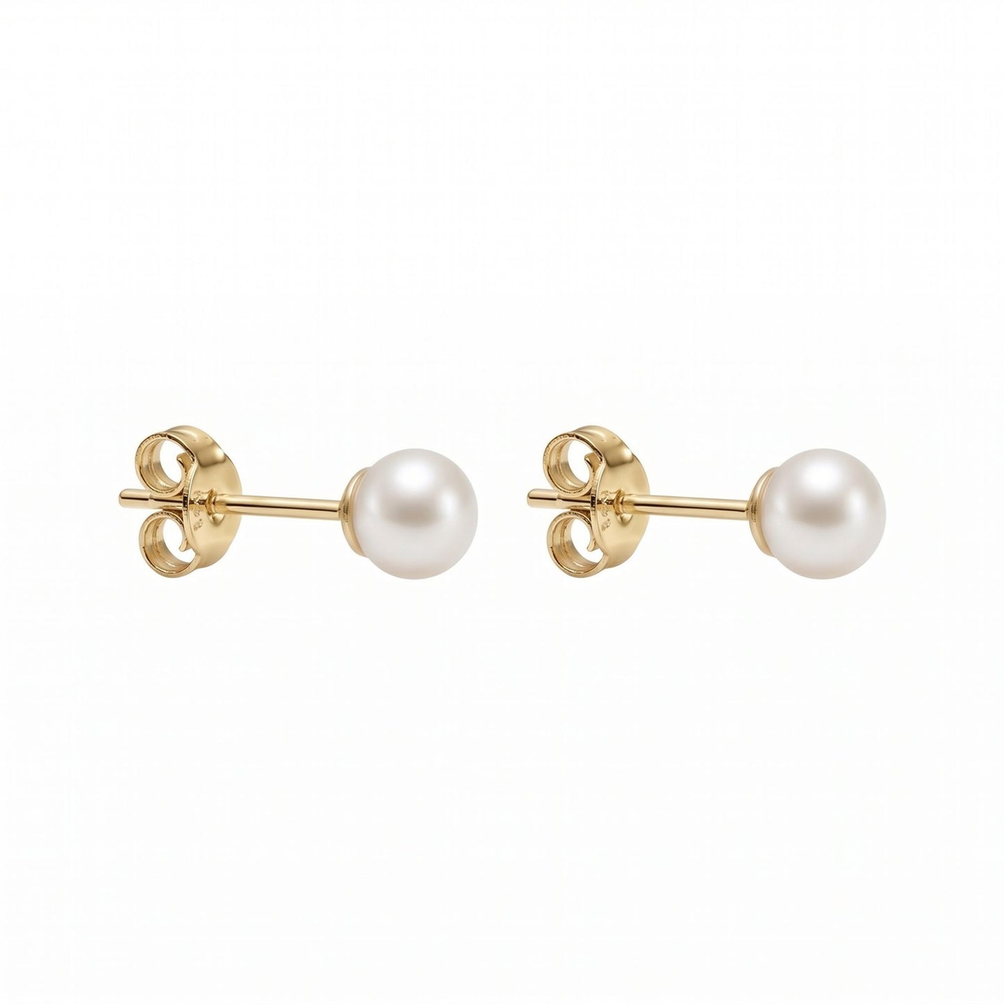 Pearl earrings made of real gold