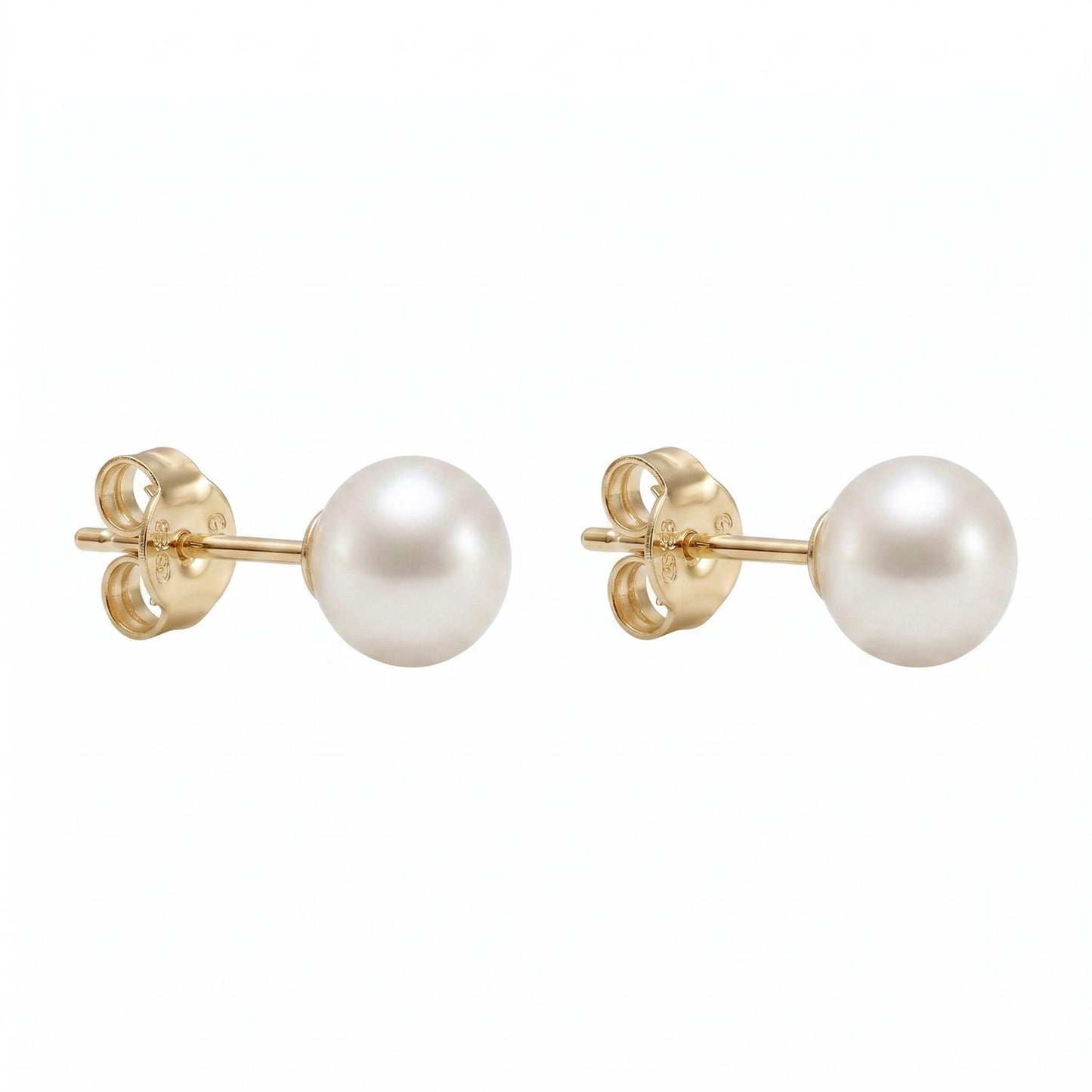 Pearl earrings made of real gold