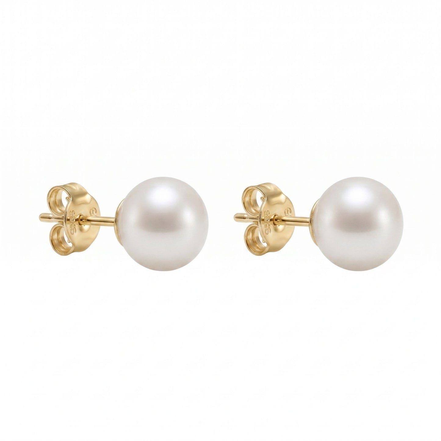 Pearl earrings made of real gold
