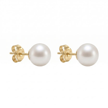 Pearl earrings made of real gold