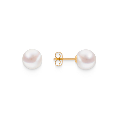 Pearl earrings made of real gold