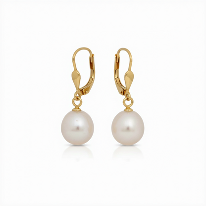 Perlen Ohrringe - weiß und naturfarben