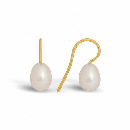 Pearl earrings made of 925 silver – gold and silver