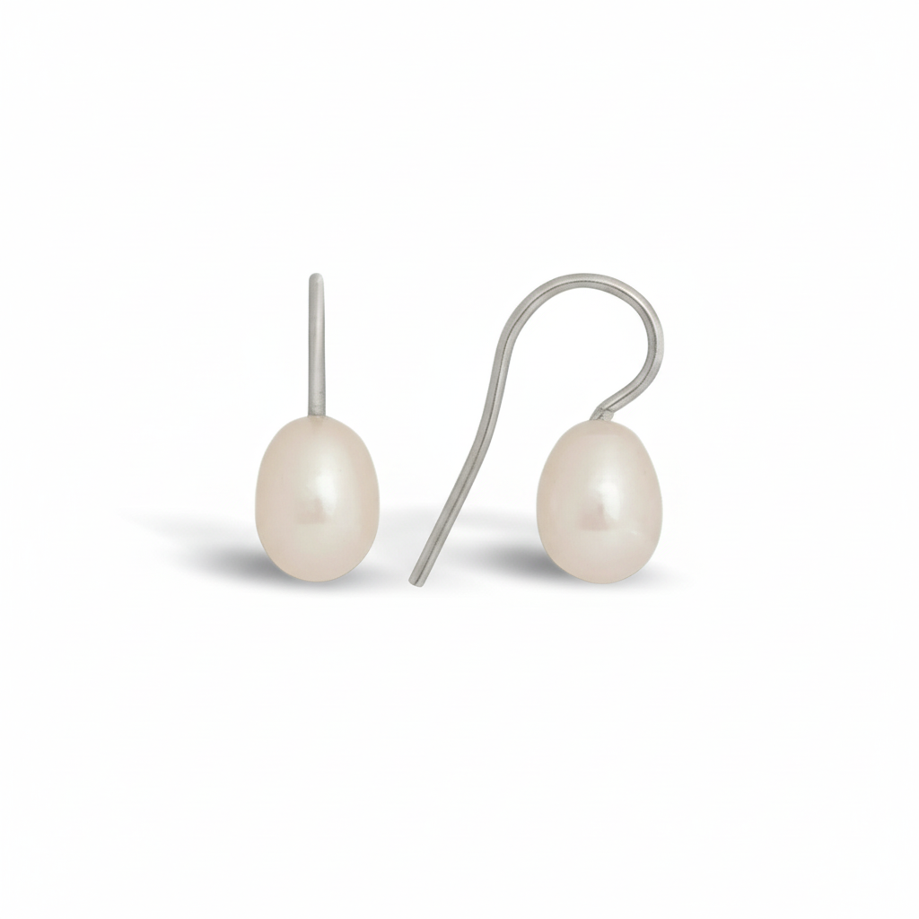 Pearl earrings made of 925 silver – gold and silver