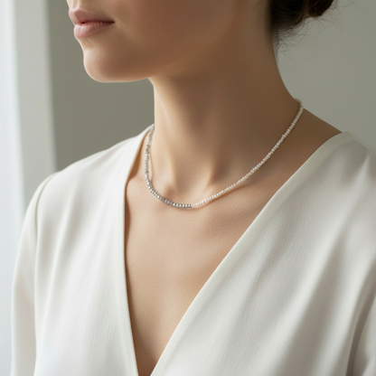 Perlenkette mit Labradorit-Steinen