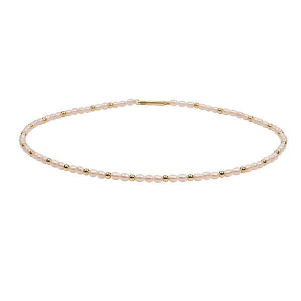Perlenkette mit Silber- oder Goldkugeln