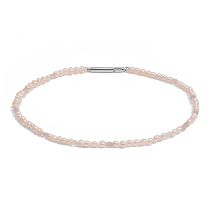Perlenarmband mit Labradorit-Steinen aus Süßwasserperlen und Edelstahl