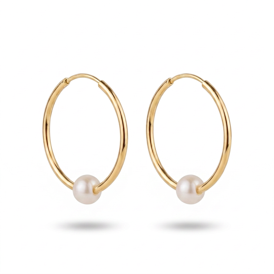 Creole mit Perle in Gold Vermeil