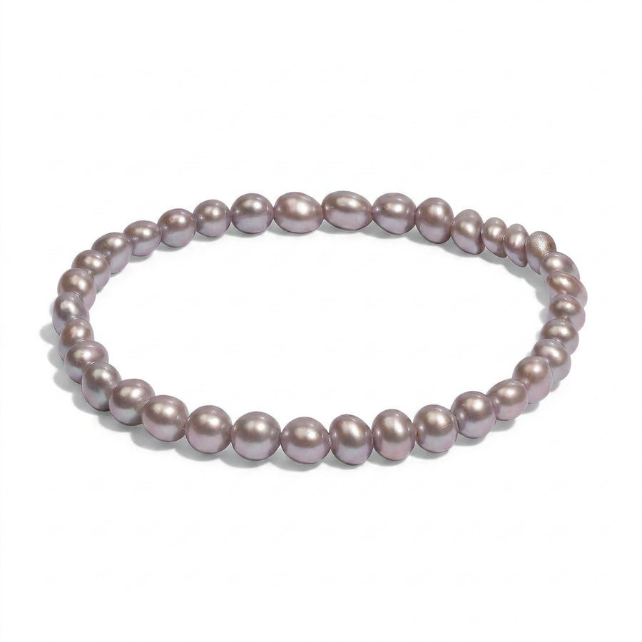 Elegantes graues Perlenarmband aus Süßwasserperlen