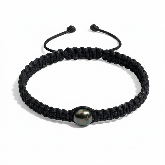 Makramee-Armband mit Tahiti-Perle