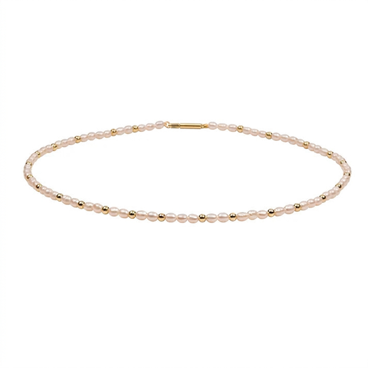 Perlenkette mit Silber- oder Goldkugeln