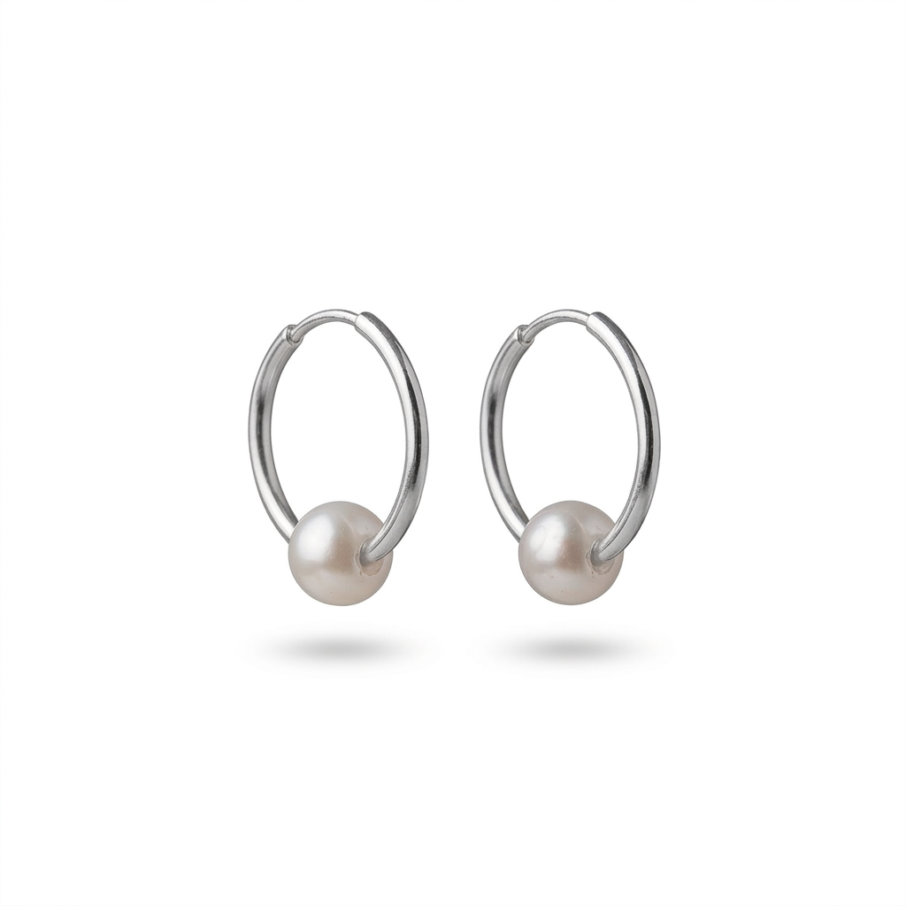Creole with Pearl – Silver & Gold Vermeil