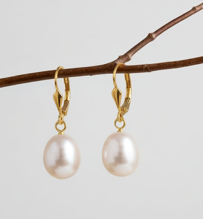 Perlen Ohrringe - weiß und naturfarben