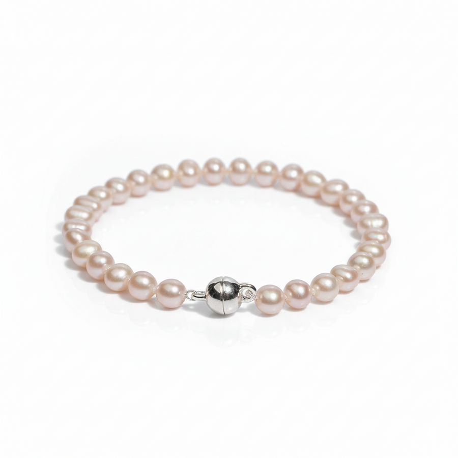 Perlenarmband mit Silber-Magnetschließe, Detailansicht
